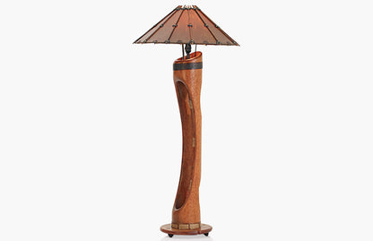 Hacienda Lamp by Pacific Green — solid coconut trunk and A-grade leather