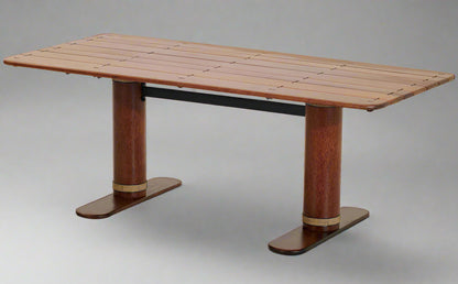 Messina Rectangular Dining Table by Pacific Green — palmwood, steel frame and solid coconut trunk