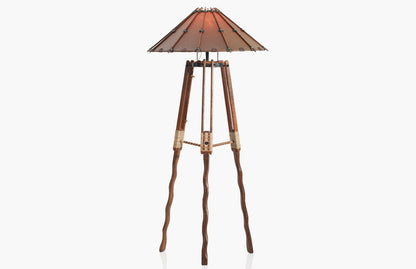 Tripod Lamp by Pacific Green — palmwood and A-grade leather