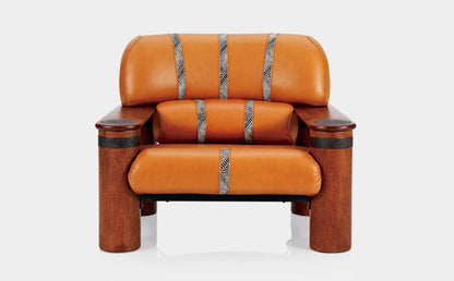 Messina Armchair by Pacific Green — palmwood and A-grade leather