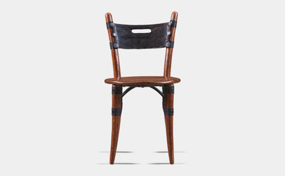 Mauritius Cafe Chair by Pacific Green — palmwood, steel frame and A-grade leather