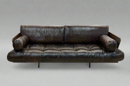 Cosmopolitan Sofa by Pacific Green — palmwood, cast bronze and A-grade leather