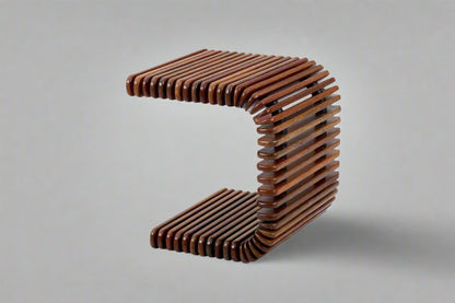 Hawaiian Side Table by Pacific Green — palmwood and steel frame