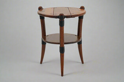 Mendi Rocket Table by Pacific Green — palmwood, steel frame and A-grade leather