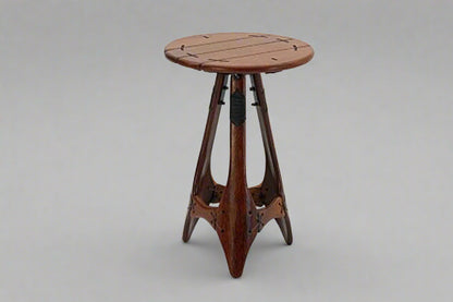 Navajo Rocket Table by Pacific Green — palmwood, steel frame and A-grade leather