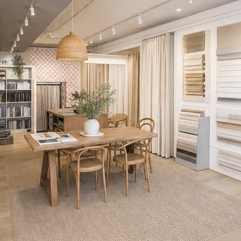 The Sway showroom at Belrose, where the in-stock Pacific Green range is displayed