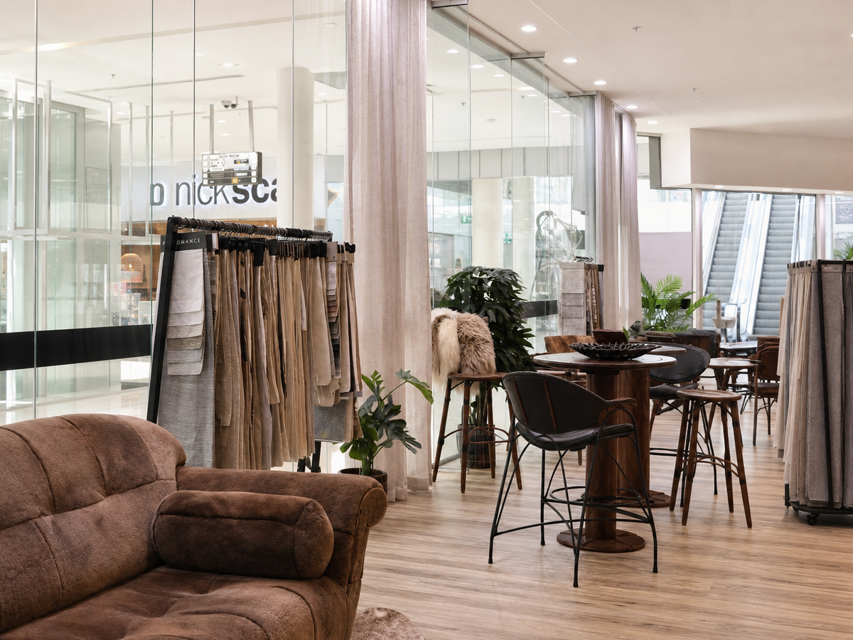 The Sway showroom at Supa Centa Moore Park, with pieces styled in room settings