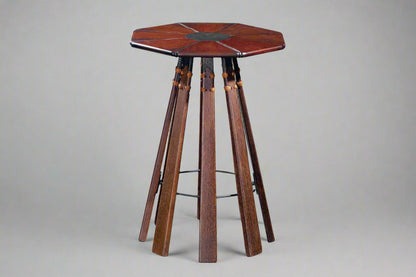 Verite Rocket Table by Pacific Green — palmwood, cast bronze and steel frame